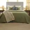 Kites Cotton Olive Quilted Bedspread