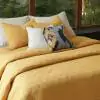 Hexagon Cotton Amber Quilted Bedspread