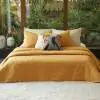 Hexagon Cotton Amber Quilted Bedspread