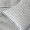 Kantha Melange Ivory Blue Cotton Quilted Bedspread 