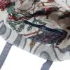 Terra Blue Grey Cotton Embroidered Handbag 