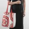 Hannah Coral Cotton Embroidered Handbag 