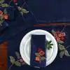 Morning Glory Cotton Navy Maroon Placemat Set