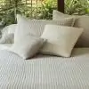 Kantha Melange Beige Cotton Quilted Bedspread