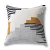Assymetry Cotton Ivory Amber Black Cushion Cover