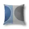 Circles Cotton Grey Blue Cushion Cover