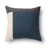 Parallel Cotton Prussian Charcoal Cushion Cover