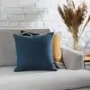 Linear Cotton Prussian Blue Cushion Cover