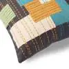 Cube Cotton Charcoal Blue Cushion cover