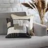 Cube Cotton Charcoal Beige Cushion cover