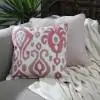 Nusa Ikat Ivory Blush Cotton Cushion Cover