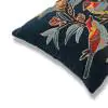Velvet Bird Branch Cotton Teal Cushion Cover 