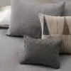 Lattice Ivory Charcoal Cotton Cushion