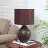 Ceramic Table Lamp Reactive Glazed Chocolate