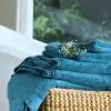 Lea Blanc Colonial Blue Cotton Set of 2 Hand Towels 