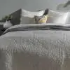 Damask Grey Cotton Quilted Bedspread