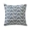 Etonia Chevron Ivory Indigo Linen Cushion Cover 