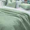 Ornament Cotton Voile Green Quilted Bedspread 