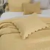 Florina Cotton Voile Yellow Quilted Bedspread 
