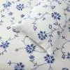 Blossom Cotton Ivory Indigo Quilted Bedspread
