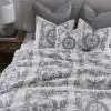 Melco Cotton Ivory Blue Bedspread Quilted