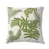 Botanica Leaves Linen Ivory L Green Cushion Cover