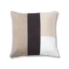 Geo Linear Cotton Beige Charcoal Cushion Cover 
