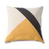 Geo Triangles Matty Slub Yellow Charcoal Cushion Cover