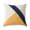 Geo Triangles Matty Slub Amber Blue Cushion Cover