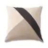 Geo Triangles Matty Slub Beige Charcoal Cushion Cover