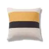 Geo Horizontal Cotton Yellow Charcoal Cushion Cover 