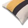 Geo Horizontal Cotton Yellow Charcoal Cushion Cover 