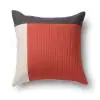 Parallel Cotton Teracotta Charcoal Cushion Cover