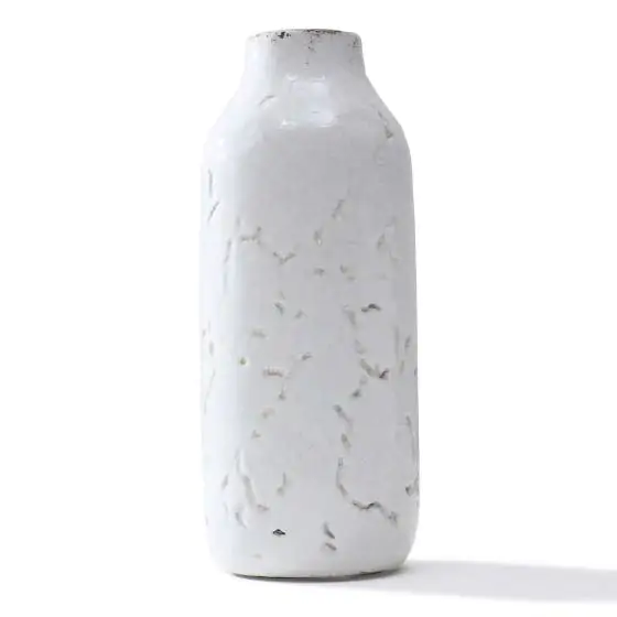 Barfi Ceramic White Vase