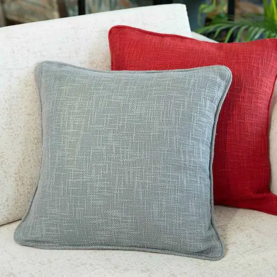 Solid Jute Charcoal Cotton Cushion Cover