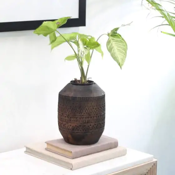 Gerra Terracotta Charcoal Vase