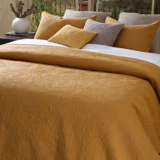 Ornate Amber Cotton Bedspread