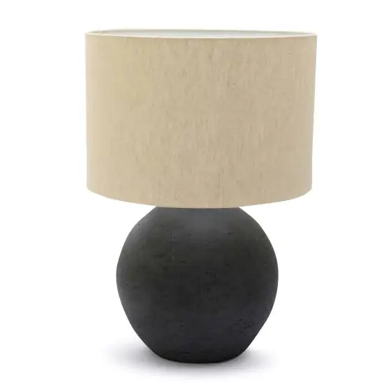 Ceramic Table Lamp Geo Ball Ivory