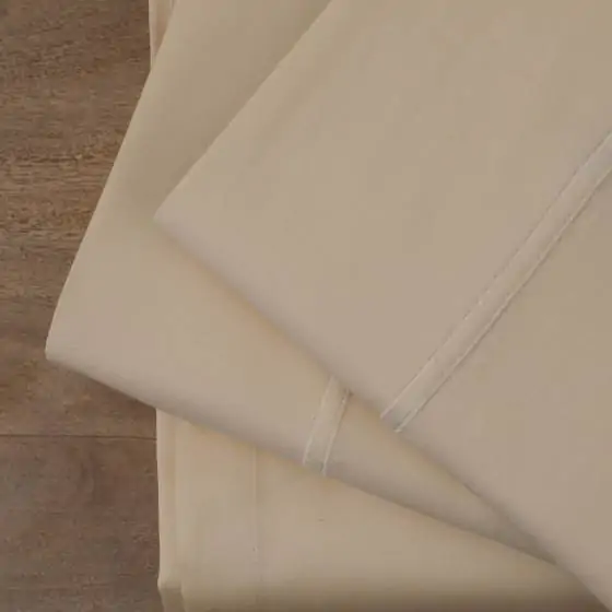 La Maison Cotton Sateen 500 TC Ivory Flat Sheet Set 