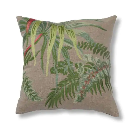 Botanica Linen Natural Green Cushion Cover